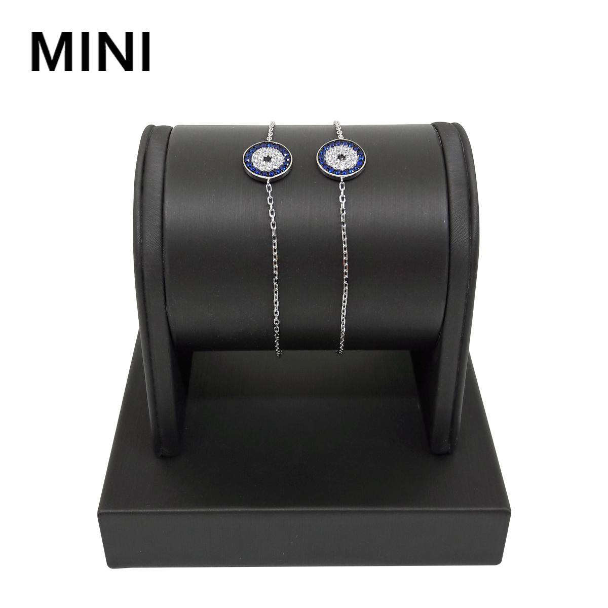 High-end black leather fashion bracelets t bar