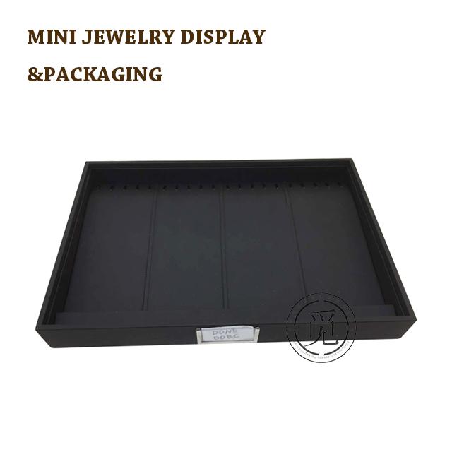 Black leatherette convenience earring tray wit