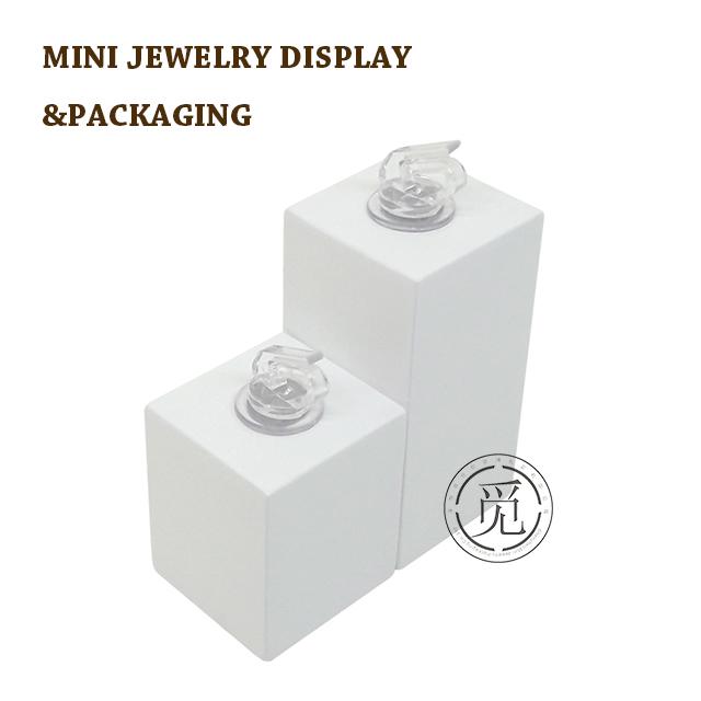 White acrylic ring jewelry display stand sets 